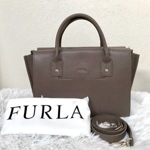 Furla Gray Leather Women's 2 way Bag